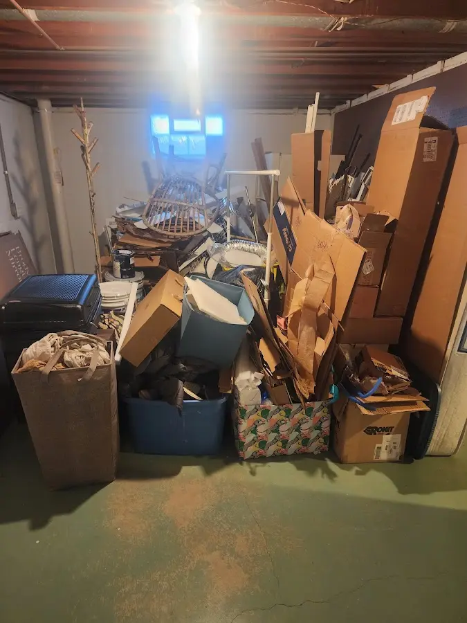 Roll-off dumpster container at job site for 6 Yard Dumpster Rental in West Branch